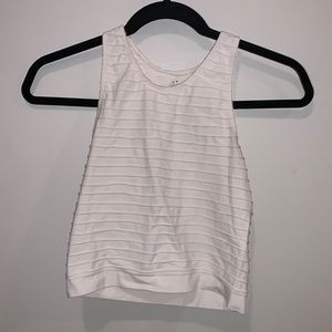 A cute white ribbed high necked tank top🤍